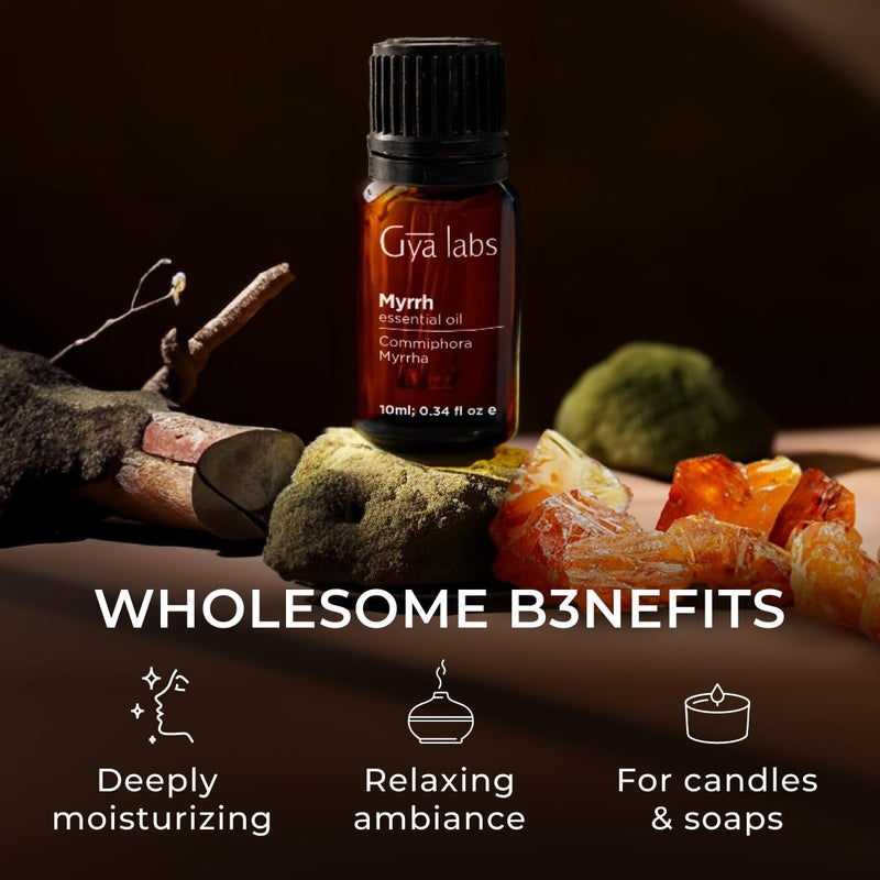 Gya Labs Myrrh Essential Oil - 0.34 Fl Oz - for Hair, Skin, Diffuser, Aromatherapy & DIY Candle Making Scent - Image 4